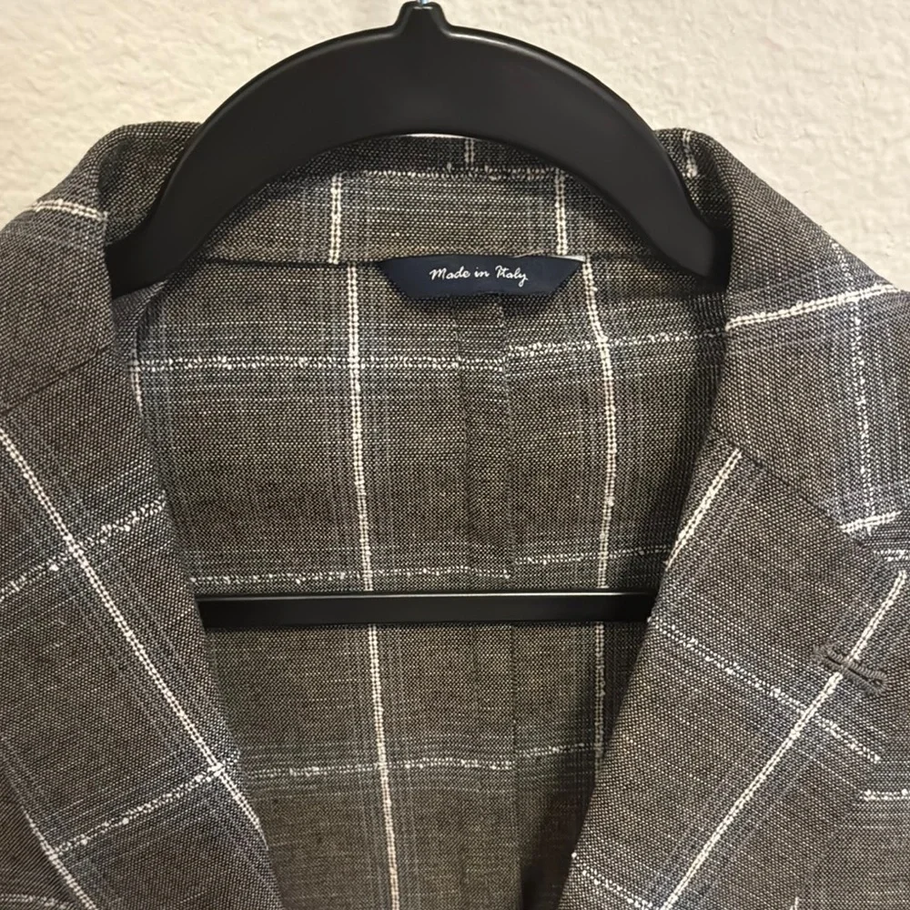 Classic Grey Checkered Blazer Made In Italy